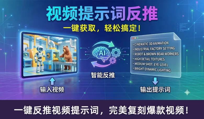 一键反推视频提示词，完美复刻爆款视频!